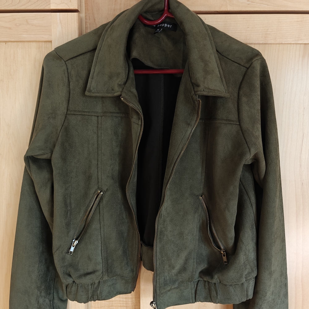 Blu Pepper Olive Bomber Jacket
